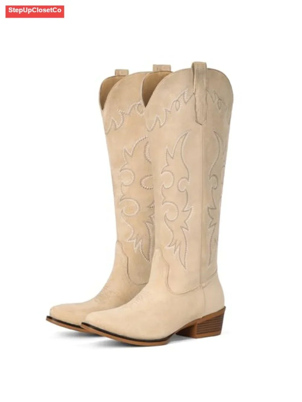 Suede Knee High Cowboy Boots for Women Western Cowgirl Boots